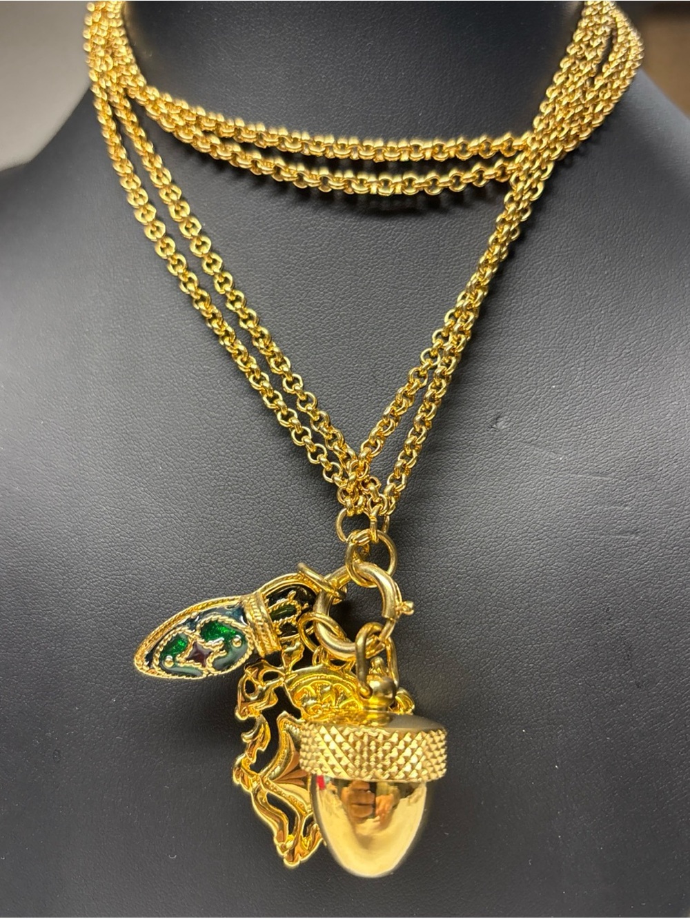 Joan Rivers 4 Strand Necklace With 3 Interchangeable Pendants